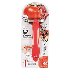 PEARL METAL CC-1214 Gajekon Peeler, Red, Total Length 6.3 x Width 3.0 x Height 1.6 inches (16 x 7.5 x 4 cm) Tomato Thin Skin Peeler