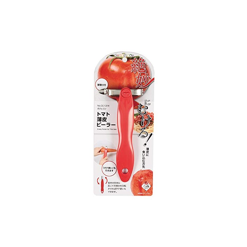 PEARL METAL CC-1214 Gajekon Peeler, Red, Total Length 6.3 x