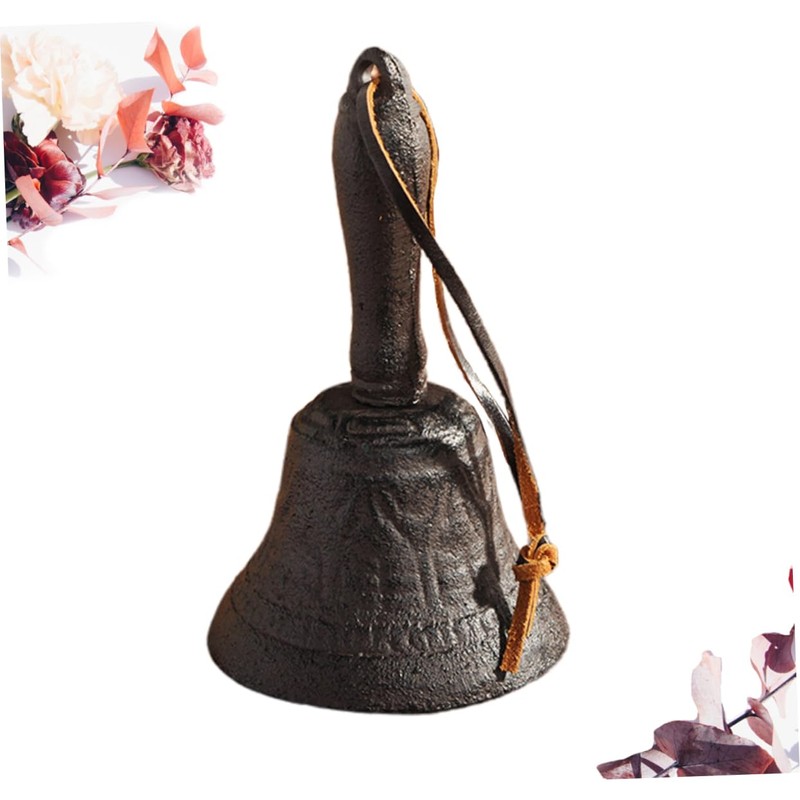GRIRIW Iron Bell Hand Bells for Pet Training Rustic Decor