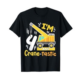 Kids 4th Construction Birthday Party I'm 4 Crane Digger Boys T-Shirt