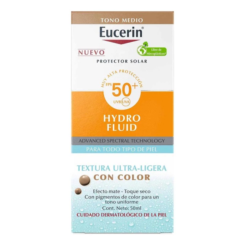 Eucerin Sun Face Hydro-Fluid FPS 50 + Tono Medio 50ml