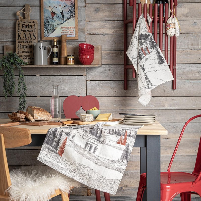 Coucke Mountain Landscape Printed Linen Tea Towel