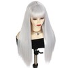 Lady Hanne Long Straight Wig With Bangs Grey Silvery Silky