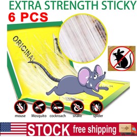 esukceso 6 Pack Large Mice Mouse Glue Traps Rodent Catcher Rat Board Indoor Super Sticky