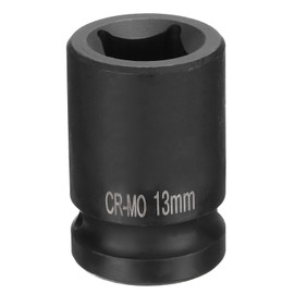 HARFINGTON 4 Point Square Socket 1/2" Drive 13mm Metric Square Impact Socket CR-MO Blackening Standard Wheel Sockets Pneumatic Socket Tool for Auto Repair Mechanical Maintenance Home Use