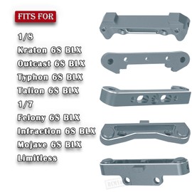 RCMYou Aluminum Arm Suspension Mount Upgrades Part for Arrma 1/8 Kraton Outcast Typhon Talion 6S BLX,1/7 Felony Infraction Mojave 6S BLX,Limitless,Arm Suspension Mount w/Screw Pins,Titanium