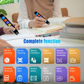 Gotrain Scan Translator Pen, Online 142 Language Scan Reader Pen Reading Pen with 3.71inch Touchscreen, Real Time Scan Reader Pen for Dyslexia, Offline 10 Languages Scanning Translation