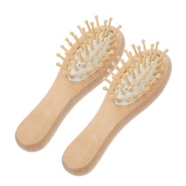 IWOWHERO 2pcs Portable Wooden Hair Comb Wide Teeth Scalp for Wet Dry Hair Care Travel-friendly Mini Hairbrush for Men Boys and Girls