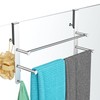Frameless Glass Door Shower Towel Rack, Double Bar, 8 Hooks,