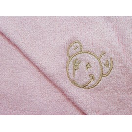 Green Bear Luxurious Bamboo Baby Cuddle Hooded Bath Towel - Naturally Hypoallergenic and Antibacterial - Pink - Made in the UK
