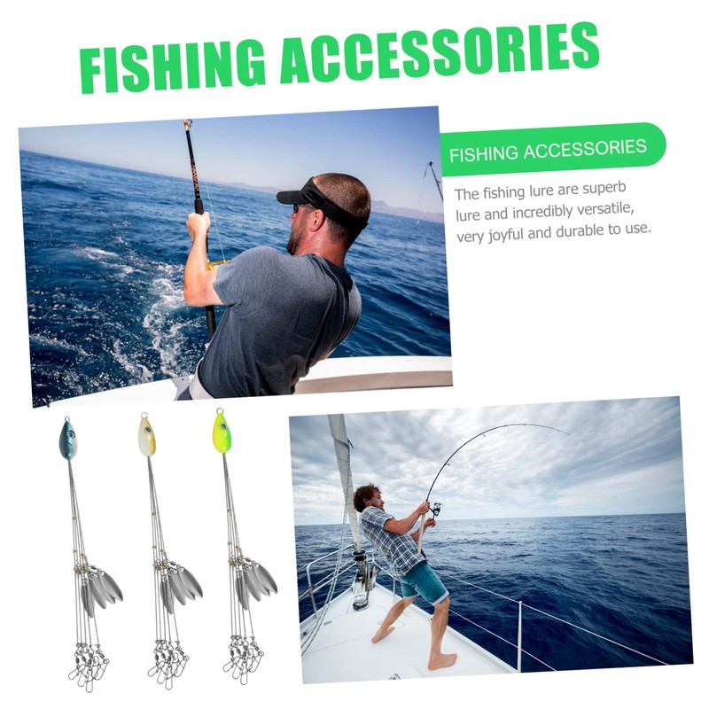 KOMBIUDA 3pcs Vivid Sinking Hooks for Salt Water Fishing Artificial