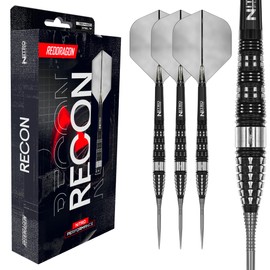 RED DRAGON Darts - Recon Series - 25g Torpedo Barrel - Steel Tip Dart Set - 90% Professional Tungsten Darts Set - Nitro Flite Integrated Flight/Shaft, Dart Flights & Stems