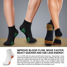 CHARMKING Calcetines de compresión para mujeres y hombres, circulación de 15 a 20 mmHg, lo mejor para correr, ciclismo, embarazadas, 06 Negro/Azul, L-XL