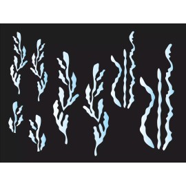 Stencils-by-Joanie Joanie Stencil Ribbon Seaweed Nautical Ocean Floor Marine Life Aquarium DIY Sign