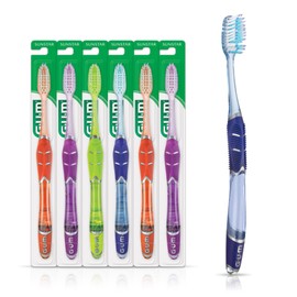 GUM Technique Deep Clean cepillo para polvo de dientes - Cabeza completa, cepillos de dientes suaves para adultos con cerdas suaves sensibles, 1 unidad (paquete de 6)