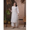 Ada Indian Hand Embroidered Traditional Chikankari Women's White Cotton Kurti
