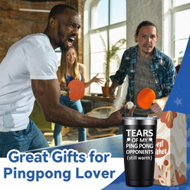 DOEARTE Ping Pong Gifts for Men Women - Christma Birthday Gifts for Ping Pong Lovers - Pingpong Accessories - 20oz Tumbler