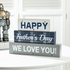 Glitzhome LED Lighted Wooden Happy Father's Day Block Table Sign