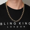 THE BLING KING 12mm Gold-Plated Diamond-Cut Belcher Chain – Premium