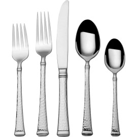 Mikasa Hammered Harmony 5 pc Flatware Set 18/10 Stainless