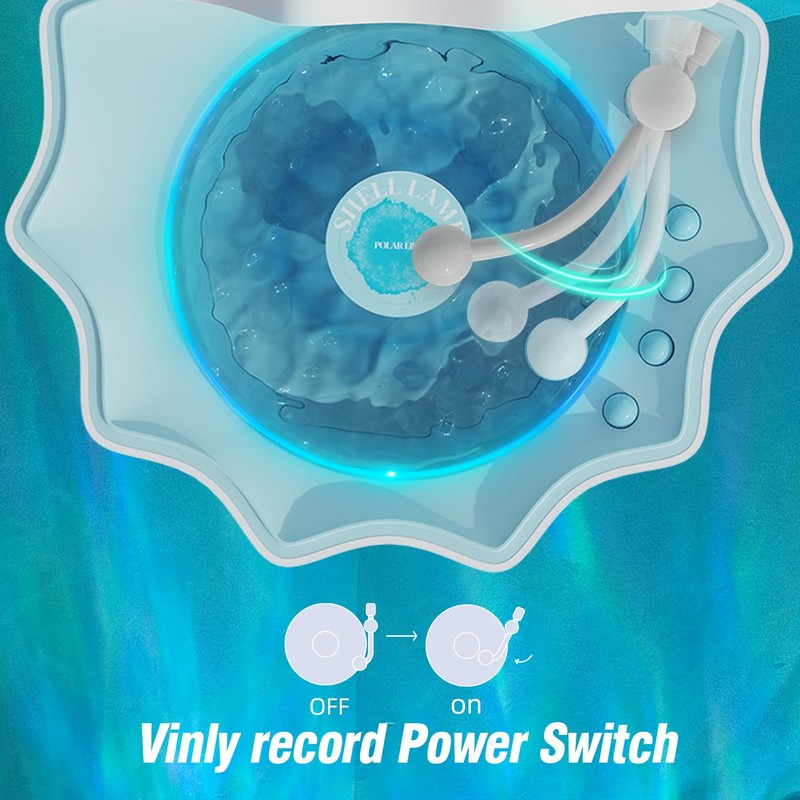 Ocean Wave Projector Light, Shell Night Light Built-in Bluetooth Speaker,