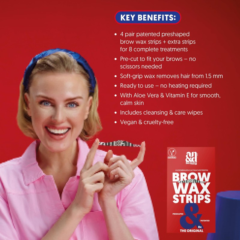 ANDbeauty Eyebrow Wax Strips for Women, Perfect for Eyebrow Shaping,