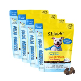 Chippin Fish Jerky Natural Dog Training Treats | Made in USA, Grain-Free, Hypoallergenic & Human-Grade Protein | Puppies & Senior Dogs | Low Fat (4-Pack, Wild-Caught Fish)