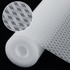 Origuuds Shelf Liners, Non-Adhesive Drawer Liner, Waterproof & Oil-Proof Kitchen Cabinet Cupboard Liner Plastic EVA Material BPA Free Fridge Liner Mats Paper Protector for Shelves (Clear/12in x 240in)