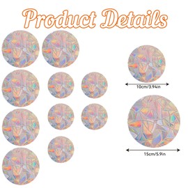 Pack of 10 Sun Catcher Window Stickers, Suncatcher Stickers for Window Stickers, Bird Protection, Rainbow Window Film, Adsorption Wreath Window Stickers, Colourful Round, Glass Sticker Decoration