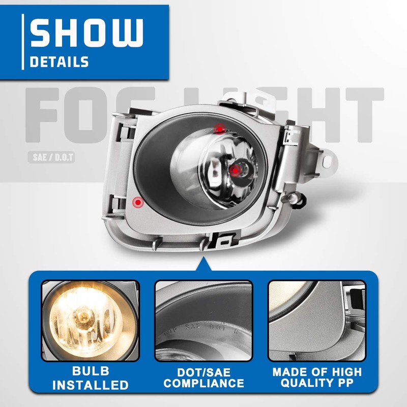 AUTOWIKI Fog Lights For 2010-2011 Toyota Prius 2PCS OEM Replacement