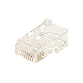 10 pcs RJ45 Connector 8 Pin Round Stranded Plug 8X8 Modular Gold Plate 24-26 AWG 6 Micron 8P8C Male Modular RJ-45 Plug Connector 1 Pack Network Connector Data Telephone Line Plugs