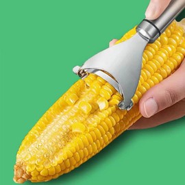 Corn Peeler, Corn Grainer, Corn Cutter, Manual, Stainless Steel, Includes Handle, Easy to Use, Clean, Convenient, Smooth, Magic Corn Peeler, Kitchen Tools, Cooking Tools, Kitchen Tools