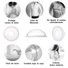 Lurko Conchas Recolectoras para Lactancia Protectores de Lactancia Pezoneras para Lactancia Conchas Protectoras de Pezones de Silicón Ultra Suave Grado Alimenticio Libre de BPA (TWO Pack) Breast Shell Almacenamiento de Leche 4 Piezas de Lactancia