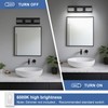 JZEKVN Modern LED Bathroom Lights Fixtures(3-Light),Metal Black Acrylic Wall Lighting,Vanity