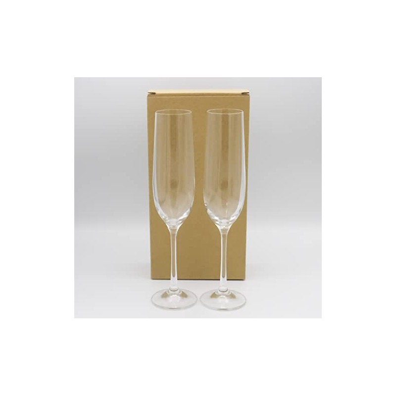Bohemian Glass Pair Champagne Glasses 190ml
