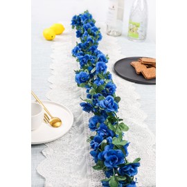 Miracliy 8 Pack 65 FT Flower Garland Decorations Plastic Artificial Flowers for Wedding Decoration Photo Booth Backdrop