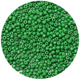 ORNSHIZI 4mm Grass Green Seed Beads 6/0, 50gram About 650pcs Seed Beads for Making Wrist Bracelet Earring Necklace Jewelry