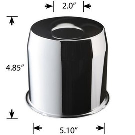 4 CHROME 8 LUG CENTER CAPS 5.15" CENTER BORE DIAMETER FIT 8X6.5 AND 8X170 WHEEL