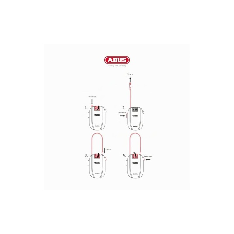 ABUS Combiflex - lucchetto per il fissaggio di sci, caschi,