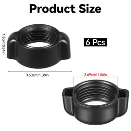 6 Pcs Car Phone Mount Replacement Parts, Tightening Nut for Replacement Car Mount Screw Black Mobile Phone Repair Mounting Bracket for 17mm Ball Joint Fixed Adapter Ring