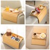 GEHE Sofa Arm Tray Bamboo Sofa Tray Table for Couch,