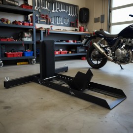 Adjustable Heavy Duty 1800 Lb Capacity Motorcycle Stand Wheel Chock For Ramps And StandsColor: as Pic Color