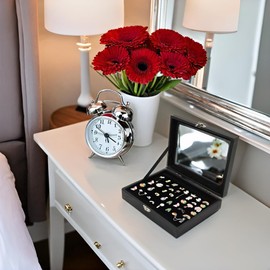 Pin Display Case Black, 7.8 x 5.9 Inch Pin Collection Showcase Storage for Home, Jewelry Store, Collection (S)