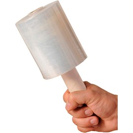 Mini Rollo De Emplaye, con mango tipo maraca, Playo, Strech Film (Paquete de 1 pieza) | 70x5"x1300ft | Calibre 70 | Ancho 5" (12.7cm) | Longitud 1300ft (396M) Aplicación Manual | Plásticos El Prado