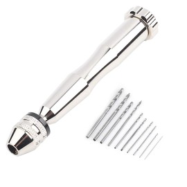 Chip Alloy HSS Hand Rotary Drill Bit Screwdriver Set for Crafts Crafts Hanging Jewellery with 10 Pieces Fine Needle Drill Bits