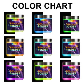 GOODTAKE Glow in The Dark Pigment Powder, Orange Glow Powder, Glow in The Dark Pigment Powder, Glow in The Dark Mica Powder for Epoxy Resin/Acrylic Nails/Bath Bomb (Neon Orange, 2 Ounce)