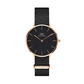 Daniel Wellington Petite Watch Rose Gold Fabric (Polyester), Rose Gold/Black, Elegant