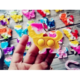 Roaqua 20 Packs Bulk Dog Puppy Backpack Keychain Decor Rainbow Mini pop Fidget for Students Gift and Dog Party Favors,Students Bubble Prize for boy and Little Girl Kids