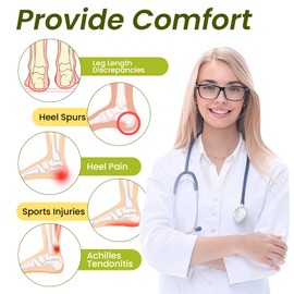 Bukihome Heel Cushion Pads - 4 Pairs Memory Foam Heel Lift for Achilles Tendonitis, Heel Wedge Inserts for Plantar Fasciitis, Sore Heel, Bone Spur, Shoe Lift Inserts for Women & Men