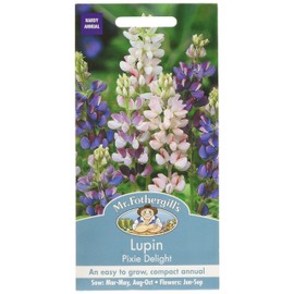 Mr. Fothergill's Lupin Pixie Delight Flower Seeds, white/pink/blue